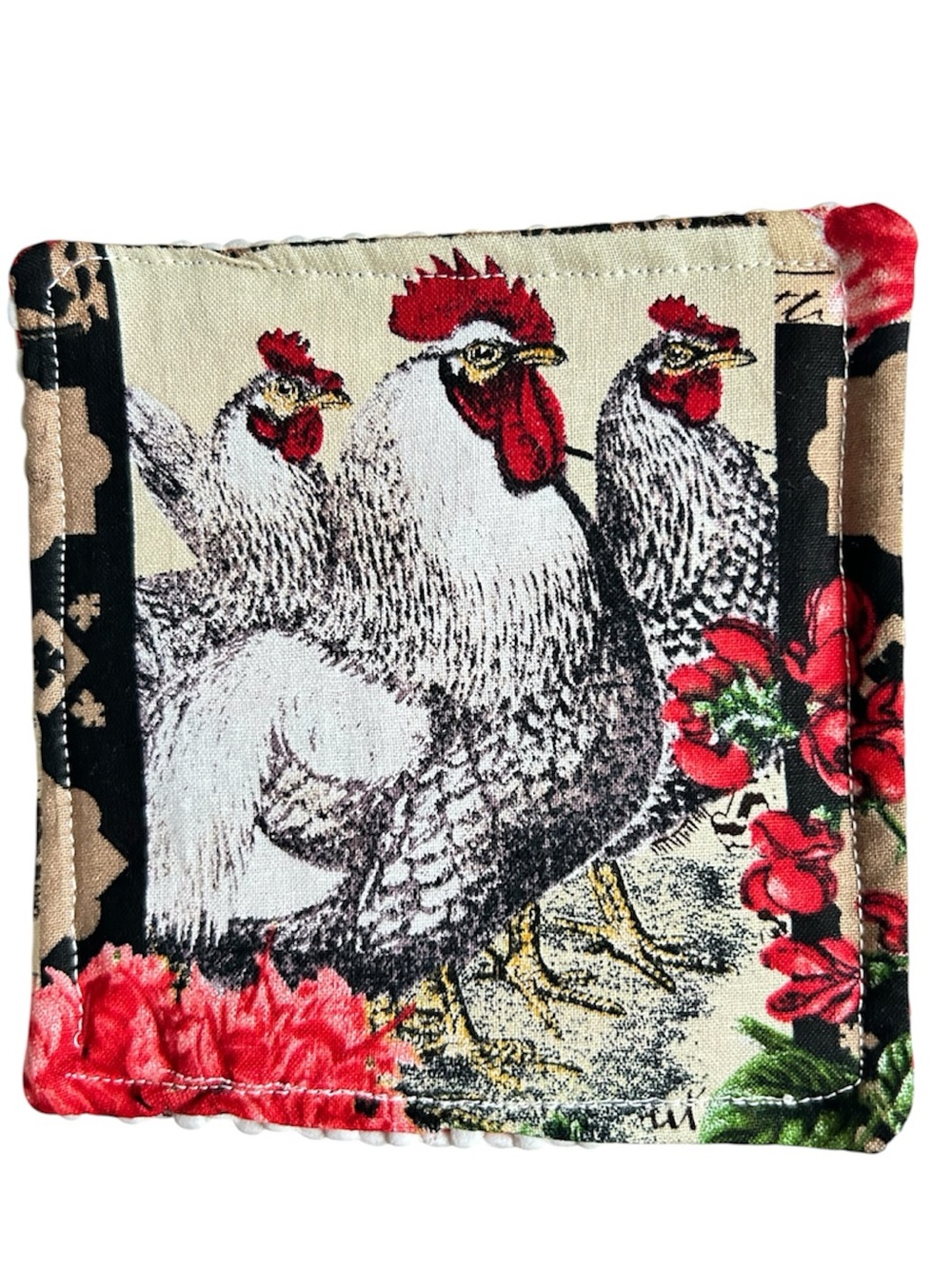 Hand Crafted Rooster Non Slip Jar Gripper Opens Hard to Turn Jars